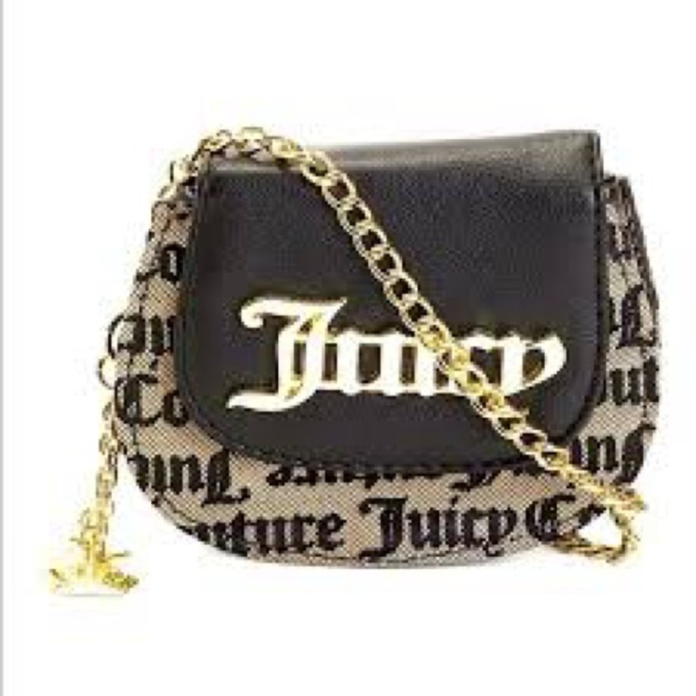 Juicy Couture Black and Gold Crossbody Bag